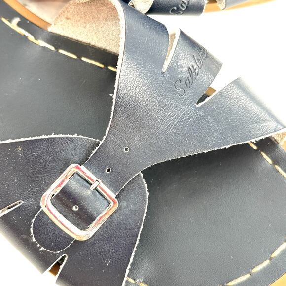 Saltwater Classic Slide Sandals 6 Navy Blue Nautical Travel Beach Resort - Picture 4 of 7